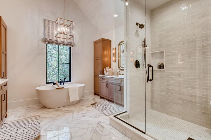 2nd Floor Master Bathroom of a Caliber custom home at 1036 S Columbine Street in Denver