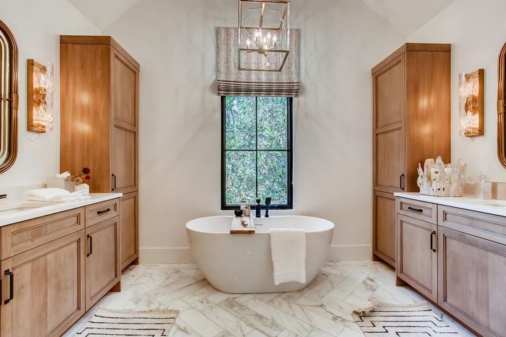 2nd Floor Master Bathroom of a Caliber custom home at 1036 S Columbine Street in Denver
