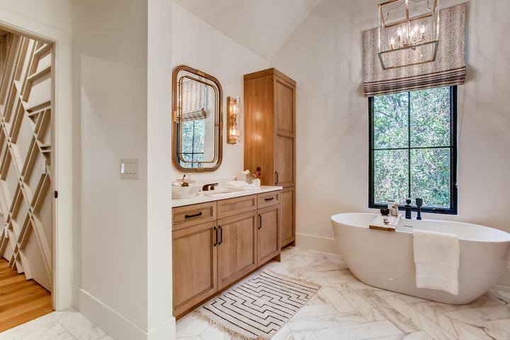2nd Floor Master Bathroom of a Caliber custom home at 1036 S Columbine Street in Denver