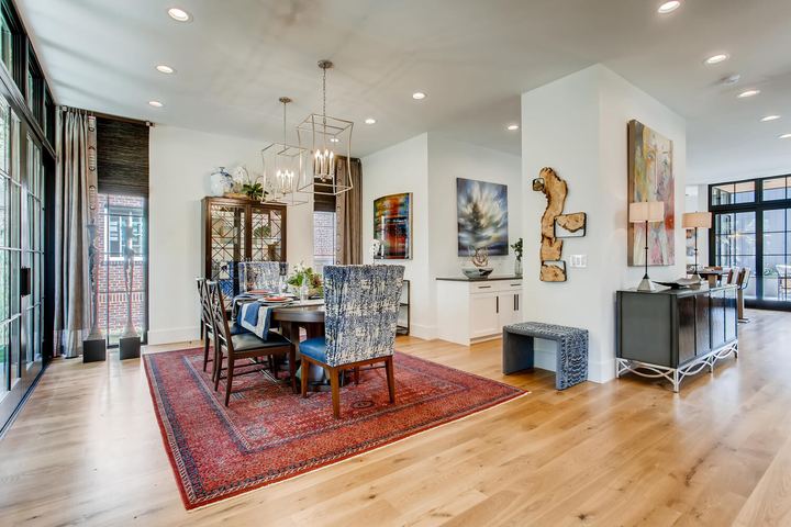 Dining Room of a Caliber custom home at 1036 S Columbine Street in Denver