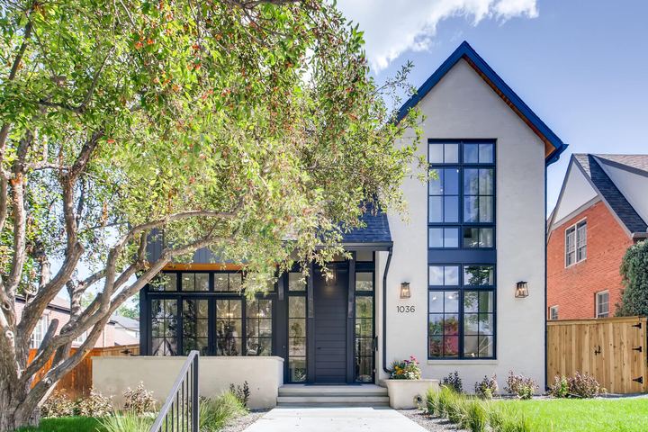 Exterior Front of a Caliber custom home at 1036 S Columbine Street in Denver