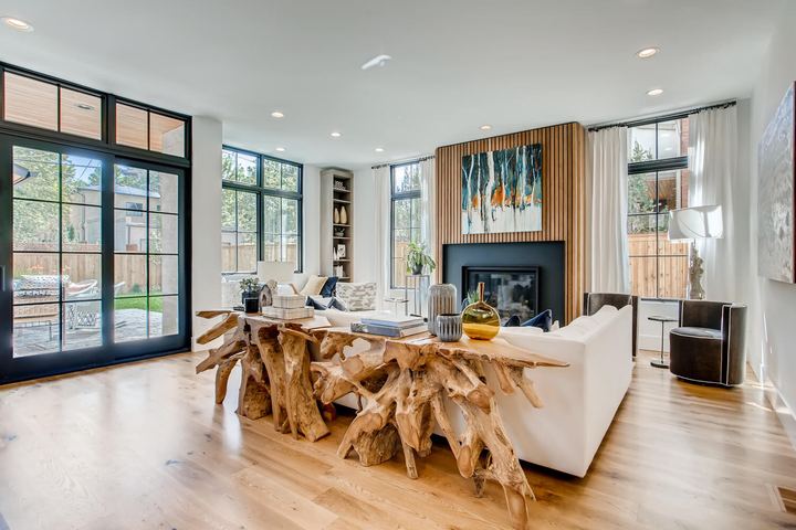 Living Room of a Caliber custom home at 1036 S Columbine Street in Denver