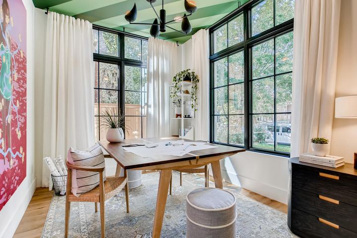 Office of a Caliber custom home at 1036 S Columbine Street in Denver