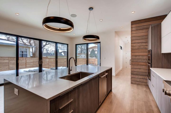 Kitchen of a Caliber custom home at 1165 S Adams in Denver