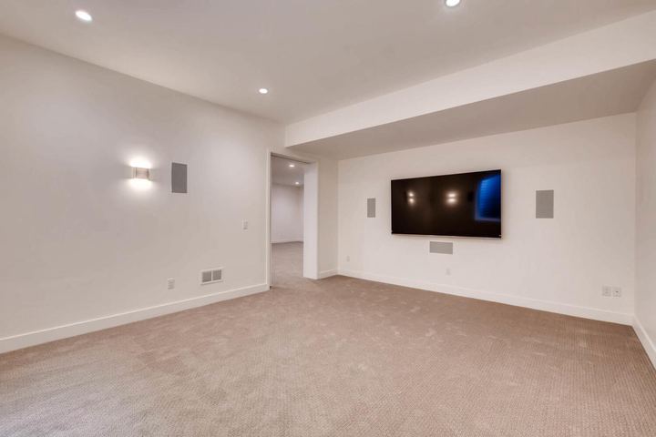 Lower Level Bedroom of a Caliber custom home at 1165 S Adams in Denver