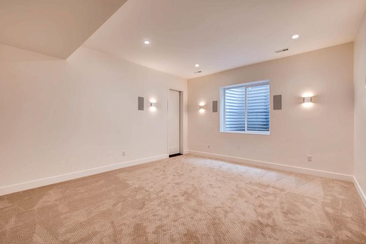 Lower Level Bedroom of a Caliber custom home at 1165 S Adams in Denver