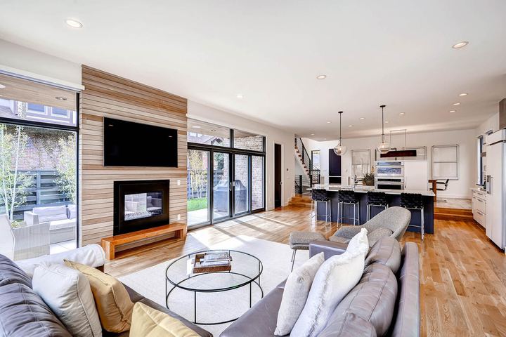 Living Room of a Caliber custom home at 1374 S Lafayette St in Denver