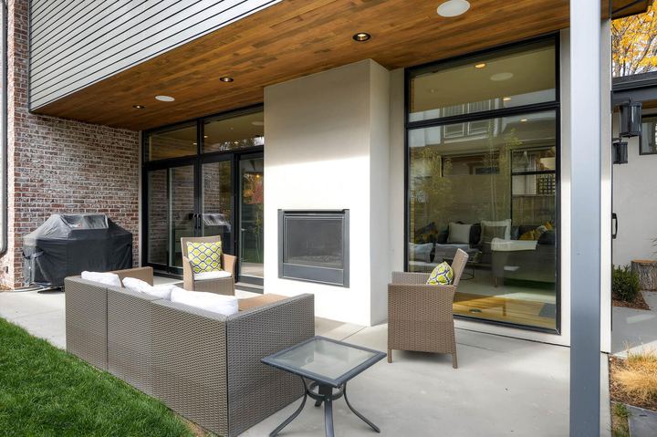 Patio of a Caliber custom home at 1374 S Lafayette St in Denver