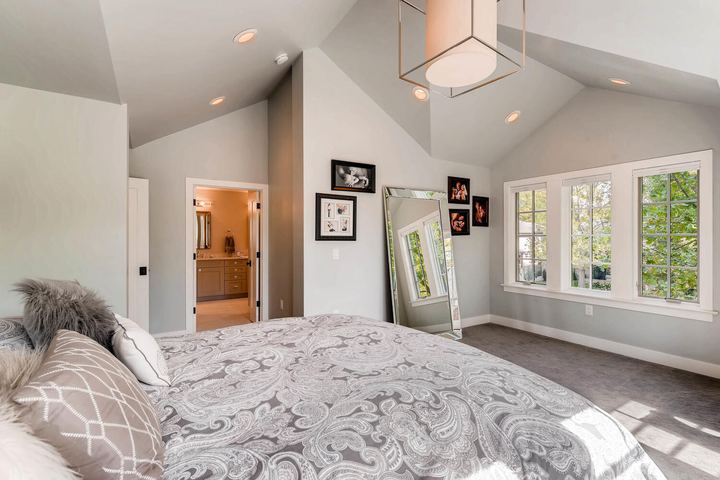 2nd Floor Master Bedroom of a Caliber custom home at 1379 S Lafayette St in Denver