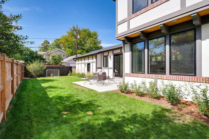 Back Yard of a Caliber custom home at 1379 S Lafayette St in Denver