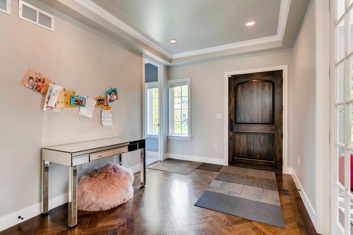 Foyer of a Caliber custom home at 1379 S Lafayette St in Denver