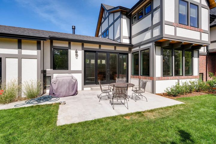 Patio of a Caliber custom home at 1379 S Lafayette St in Denver