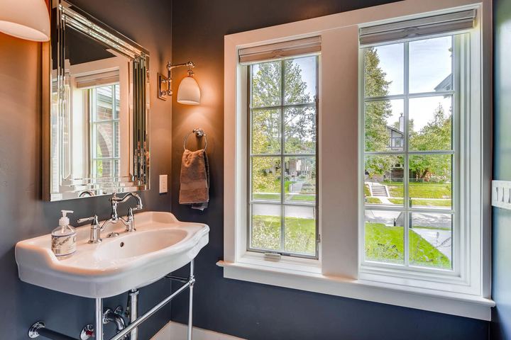 Powder Room of a Caliber custom home at 1379 S Lafayette St in Denver