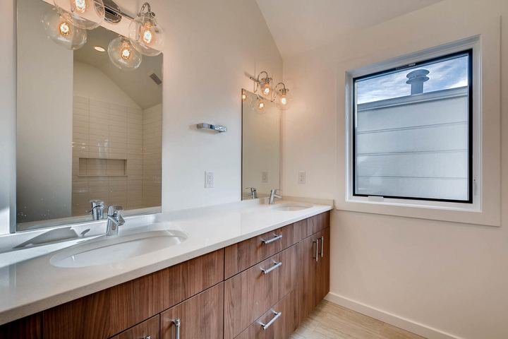 2nd Floor Bathroom of a Caliber custom home at 1442 S Clarkson St in Denver