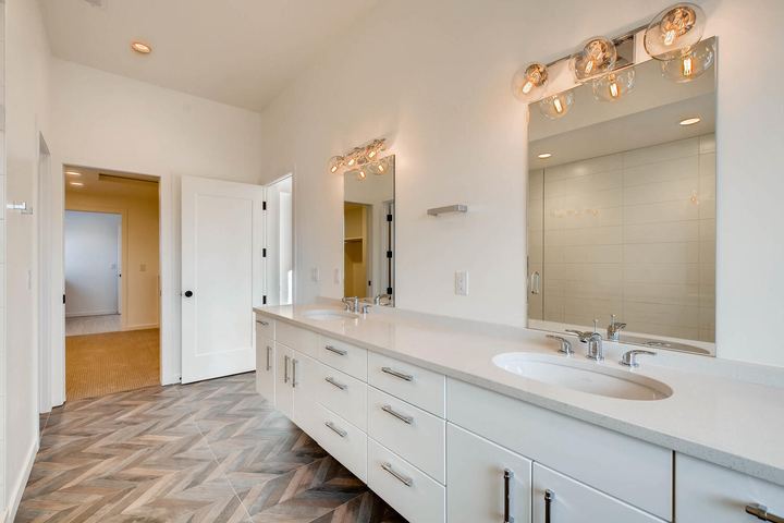 2nd Floor Master Bathroom of a Caliber custom home at 1442 S Clarkson St in Denver