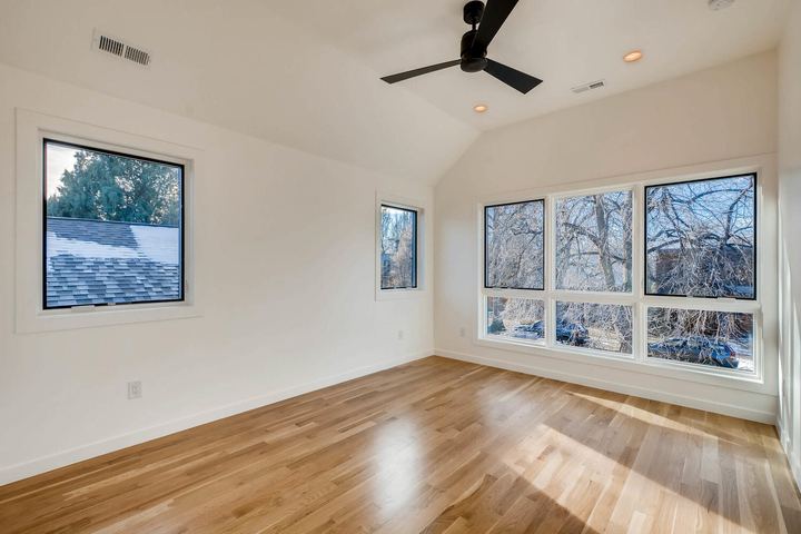 2nd Floor Master Bedroom of a Caliber custom home at 1442 S Clarkson St in Denver