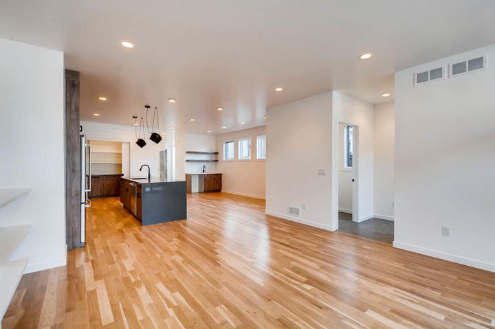 Living Room of a Caliber custom home at 1442 S Clarkson St in Denver