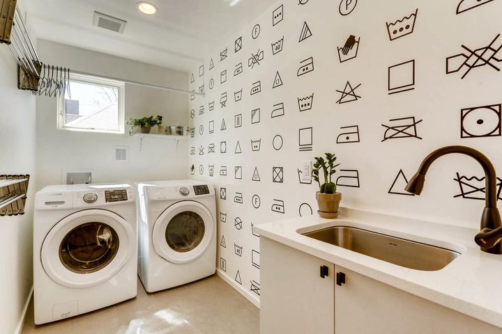2nd Floor Laundry Room of a Caliber custom home at 1716 W 34th Ave in Denver