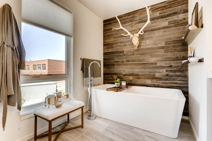 2nd Floor Master Bathroom of a Caliber custom home at 1716 W 34th Ave in Denver