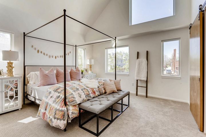 2nd Floor Master Bedroom of a Caliber custom home at 1716 W 34th Ave in Denver