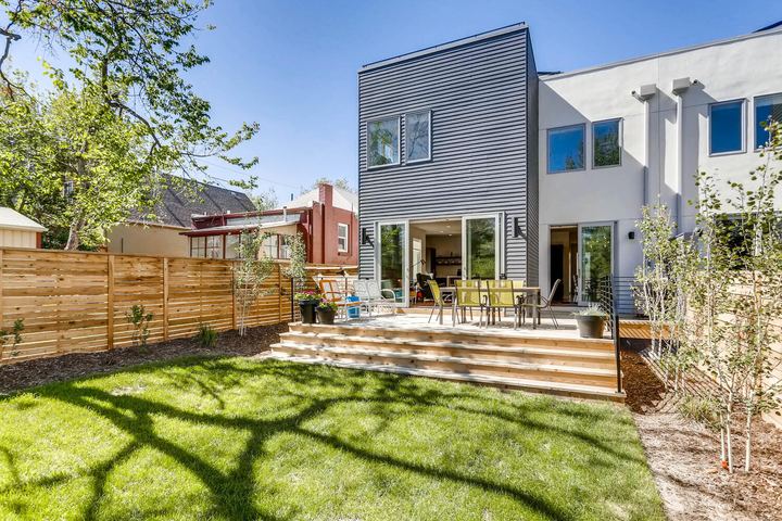 Back Yard of a Caliber custom home at 1716 W 34th Ave in Denver