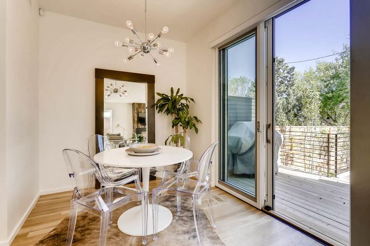 Dining Room of a Caliber custom home at 1716 W 34th Ave in Denver