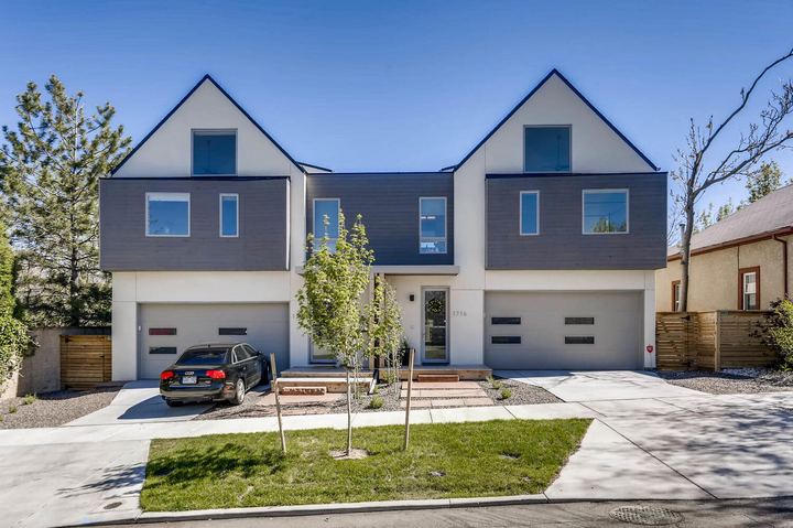 Exterior Front of a Caliber custom home at 1716 W 34th Ave in Denver
