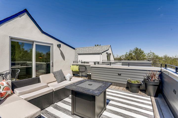 Rootop Patio of a Caliber custom home at 1716 W 34th Ave in Denver
