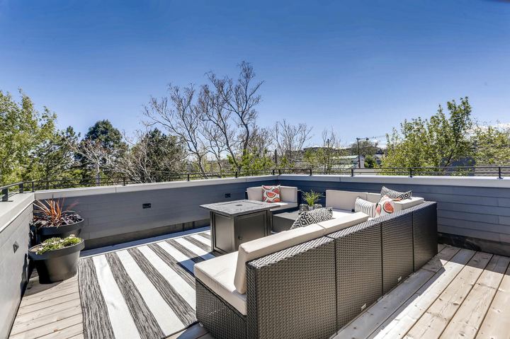 Rootop Patio of a Caliber custom home at 1716 W 34th Ave in Denver