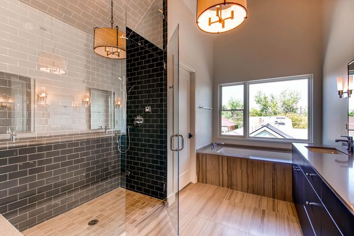 2nd Floor Master Bathroom of a Caliber custom home at 1803 S Clarkson in Denver