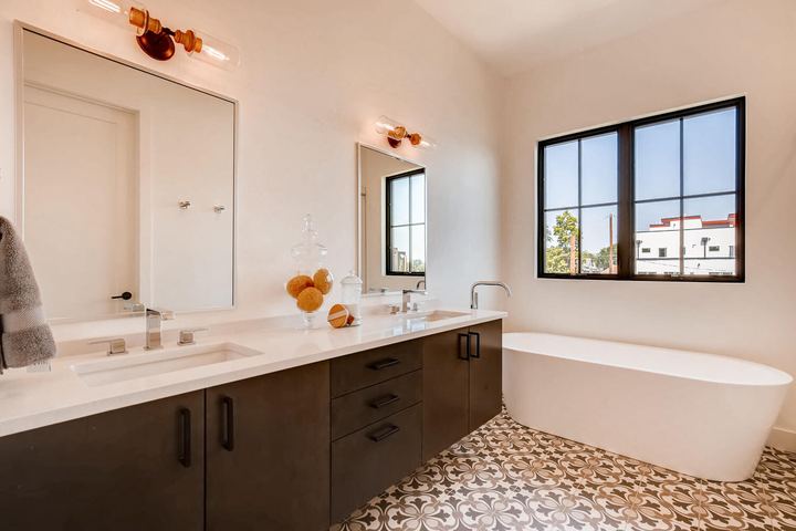 2nd Floor Master Bathroom of a Caliber custom home at 1923 W 37th Ave in Denver