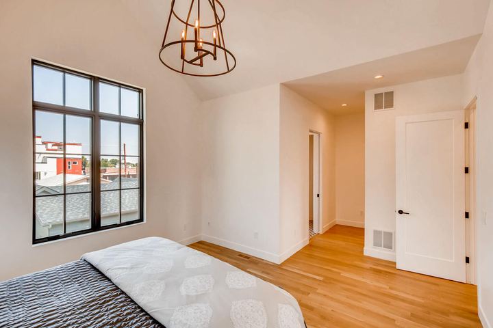 2nd Floor Master Bedroom of a Caliber custom home at 1923 W 37th Ave in Denver