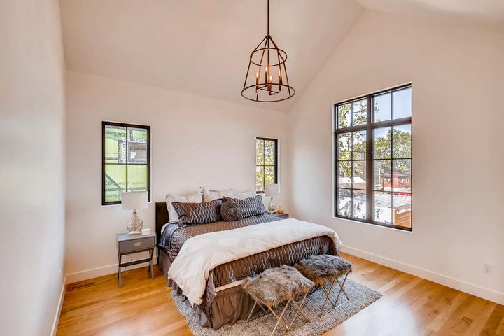 2nd Floor Master Bedroom of a Caliber custom home at 1923 W 37th Ave in Denver