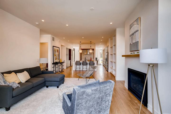Living Room of a Caliber custom home at 1923 W 37th Ave in Denver