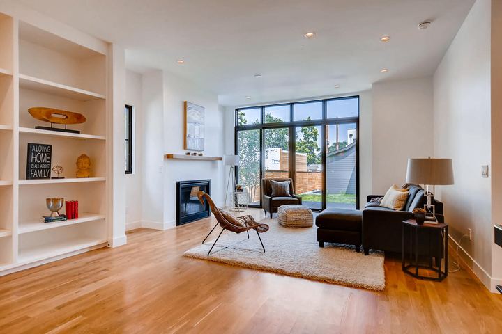 Living Room of a Caliber custom home at 1923 W 37th Ave in Denver