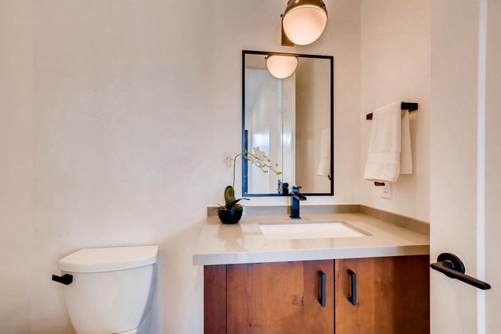 Powder Room of a Caliber custom home at 1923 W 37th Ave in Denver