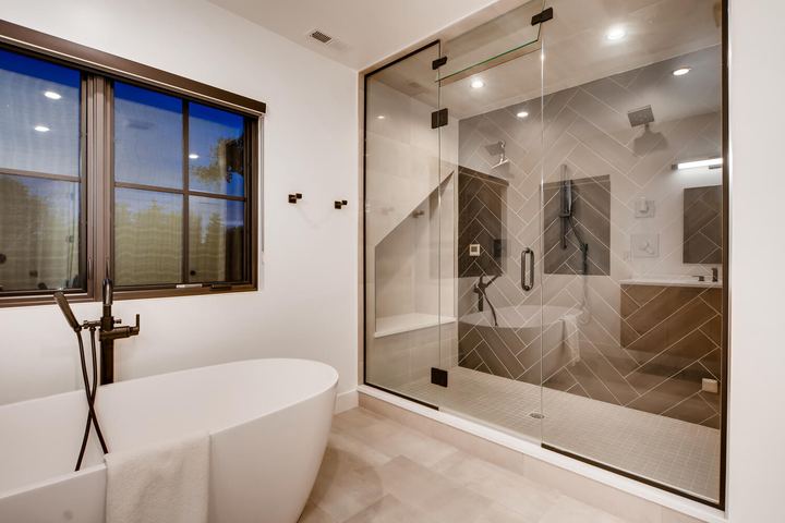 2nd Floor Master Bathroom of a Caliber custom home at 2010 S Clarkson St in Denver