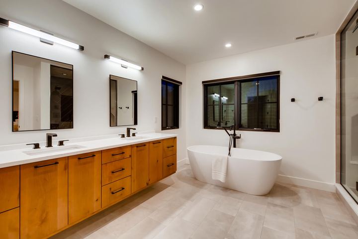2nd Floor Master Bathroom of a Caliber custom home at 2010 S Clarkson St in Denver