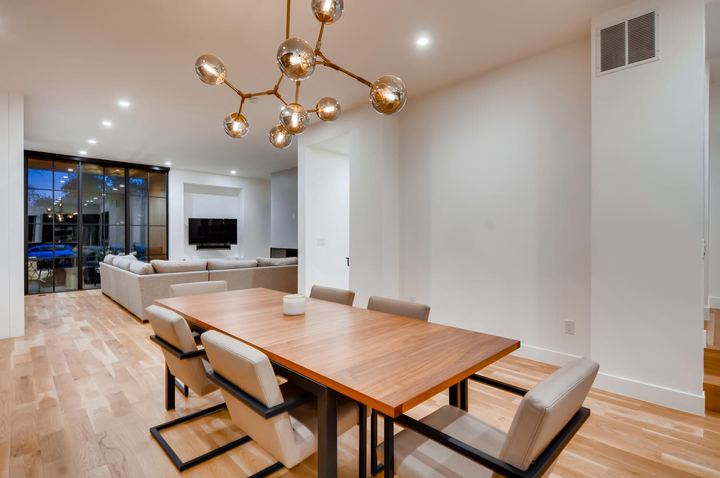 Dining Room of a Caliber custom home at 2010 S Clarkson St in Denver