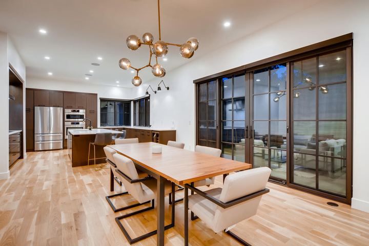 Dining Room of a Caliber custom home at 2010 S Clarkson St in Denver