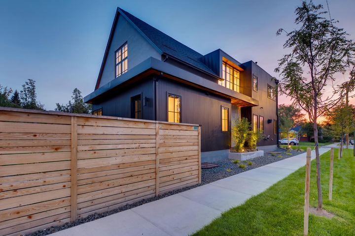 Exterior Rear of a Caliber custom home at 2010 S Clarkson St in Denver