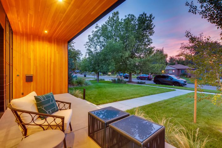 Front Patio of a Caliber custom home at 2010 S Clarkson St in Denver