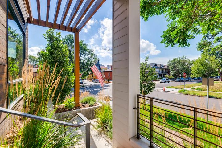Front Patio of a Caliber custom home at 2203 W 33rd Ave in Denver