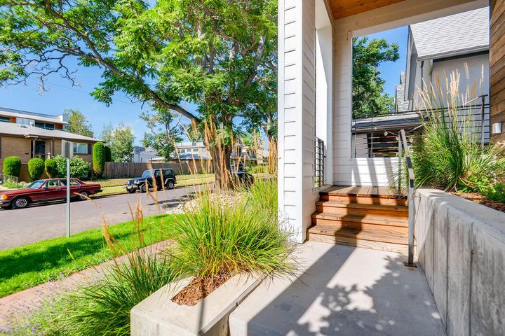Front Patio of a Caliber custom home at 2203 W 33rd Ave in Denver