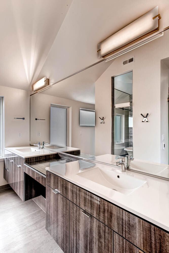 2nd Floor Master Bathroom of a Caliber custom home at 2329 W 32nd Ave in Denver