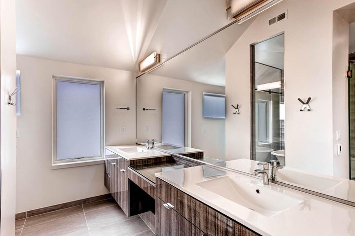 2nd Floor Master Bathroom of a Caliber custom home at 2329 W 32nd Ave in Denver
