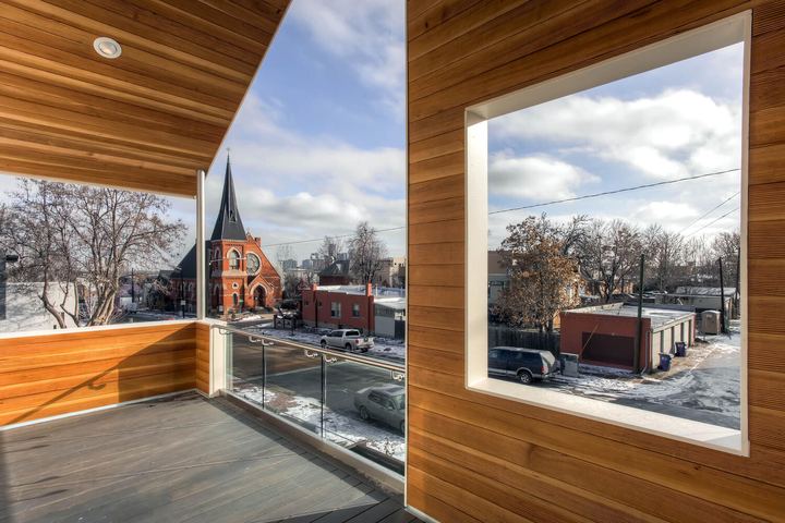 Balcony of a Caliber custom home at 2329 W 32nd Ave in Denver