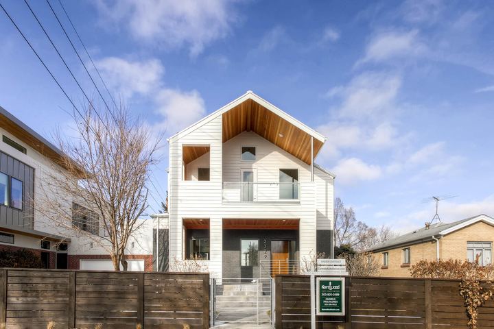 Exterior Front of a Caliber custom home at 2329 W 32nd Ave in Denver