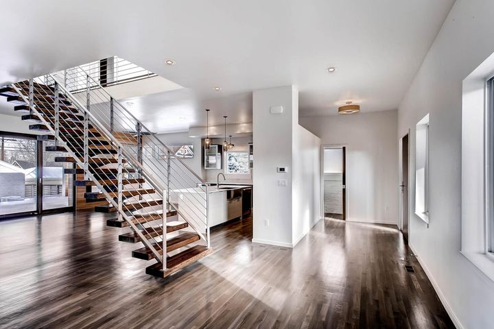 Living Room of a Caliber custom home at 2329 W 32nd Ave in Denver