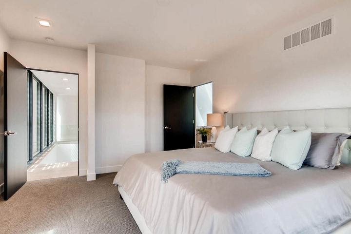 2nd Floor Master Bedroom of a Caliber custom home at 2675 Meade St in Denver